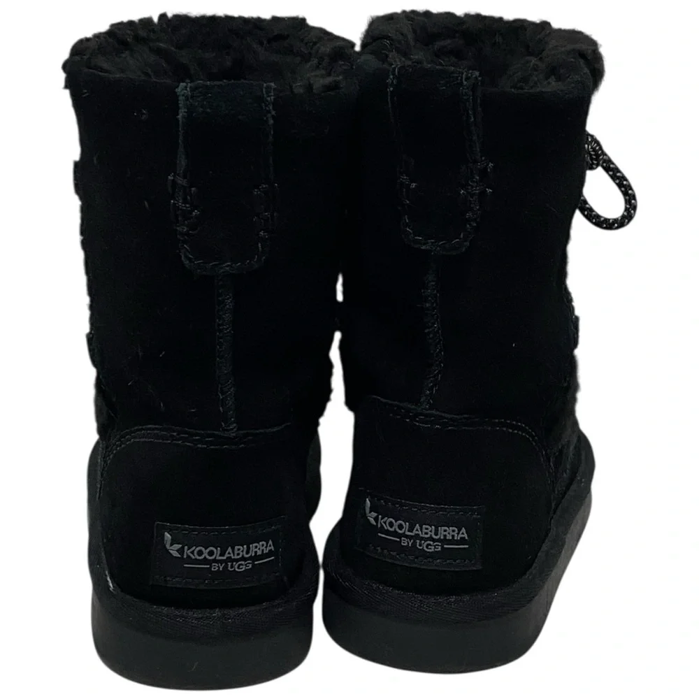 UGG Koolaburra Black Suede Fleece Lined Snow Boots - Toddler Size 12